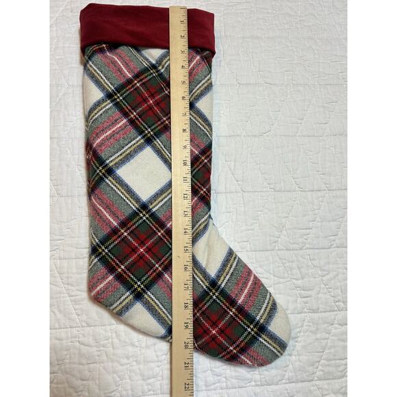 Pottery Barn STEWART Plaid Christmas Stocking Velvet Cuff - Picture 3 of 5